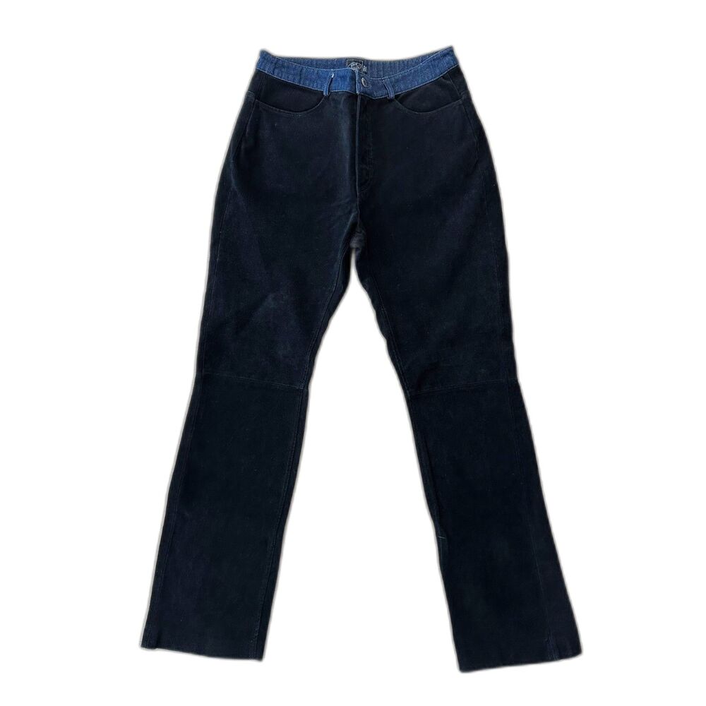 Vintage Y2K Steve Madden Suede Leather Pants Western Denim Details size 10